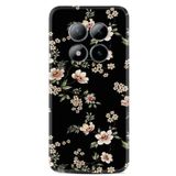 Kılıfland Xiaomi 14C Kılıf, Boutique Baskılı, Siyah Fon Çiçek Desen