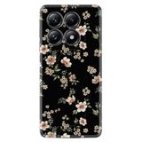 Kılıfland Xiaomi 14T Pro ile Uyumlu Kılıf, Boutique Baskılı, Siyah Fon Çiçek Desen