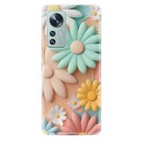 Kılıfland Xiaomi Mi 12 ile Uyumlu Kılıf, Boutique Baskılı, Rengarenk Çiçek Desen