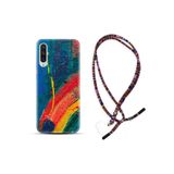 kilifland Xiaomi Mi 9 ile Uyumlu Kılıf Rasta Ipli Boyun Askılı Desenli Silikon Ressam Sulu Boya 1600