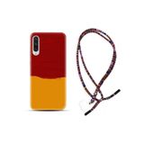 kilifland Xiaomi Mi 9 ile Uyumlu Kılıf Rasta Ipli Boyun Askılı Desenli Silikon Sarı Kırmızı Boya 1708