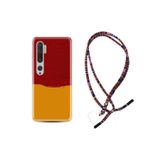 kilifland Xiaomi Mi Note 10 ile Uyumlu Kılıf Rasta Ipli Boyun Askılı Desenli Silikon Sarı Kırmızı Boya 1708