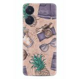 Kılıfland Xiaomi Poco C65 ile Uyumlu Kılıf, Desenli Silikon, Ananas Kamera Koruma, Renk32