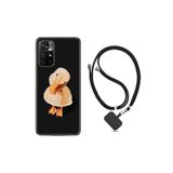 kilifland Xiaomi Poco M4 Pro ile Uyumlu Kılıf Ipli Boyun Askılı Desenli Silikon Üzgün Ördek 1685