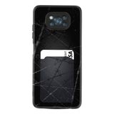 Kılıfland Xiaomi Poco X3 Pro ile Uyumlu Kılıf, Kartvizitli Kartlıklı, Desenli Silikon, Dikenli Tel, Siyah