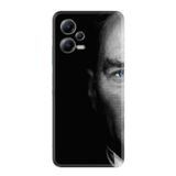 Kılıfland Xiaomi Poco X5 5G ile Uyumlu Kılıf, Resimli Desenli Baskılı Silikon, Atatürk Portre, Siyah