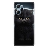 Kılıfland Xiaomi Poco X5 Pro ile Uyumlu Kılıf, Boutique Baskılı, Tombul Kedi Desenli, Siyah