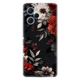 Kılıfland Xiaomi Poco X5 Pro Kılıf, Boutique Baskılı, Çiçek Desenli, Siyah