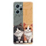 Kılıfland Xiaomi Poco X5 Pro Kılıf, Boutique Baskılı, İkiz Kediler Desenli