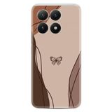 Kılıfland Xiaomi Poco X5 Pro Kılıf, Boutique Baskılı, Kahve Kelebek Desenli