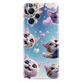 Kılıfland Xiaomi Poco X5 Pro Kılıf, Boutique Baskılı, Kedi ve Kalp Desenli, Mavi