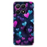 Kılıfland Xiaomi Poco X5 Pro Kılıf, Boutique Baskılı, Mavi Kalp Desenli