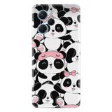Kılıfland Xiaomi Poco X5 Pro Kılıf, Boutique Baskılı, Uykucu Pandalar, Siyah-Beyaz-Pembe