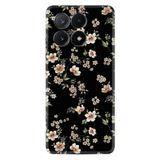 Kılıfland Xiaomi Poco X6 Pro Kılıf, Boutique Baskılı, Siyah Fon Çiçek Desen