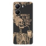 Kılıfland Xiaomi Poco X7 Pro Kılıf, Silikon, Baskılı Resimli, Mentally Chill Tasarım, Siyah