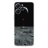 Kılıfland Xiaomi Redmi 12 ile Uyumlu Silikon Kılıf, Astronot Red Balon Desen, Siyah