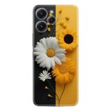 Kılıfland Xiaomi Redmi 12 Kılıf, Boutique Baskılı, Sarı Beyaz Çiçek Desenli