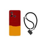 kilifland Xiaomi Redmi 12c ile Uyumlu Kılıf Ipli Boyun Askılı Desenli Silikon Sarı Kırmızı Boya 1708
