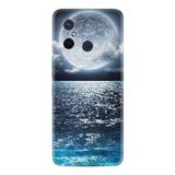 Kılıfland Xiaomi Redmi 12c ile Uyumlu Kılıf, Resimli Desenli Baskılı Silikon, Great Moon, Mavi