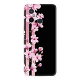 Kılıfland Xiaomi Redmi 12C ile Uyumlu Kılıf, Resimli Desenli Baskılı Silikon, Pink Flowers, Siyah