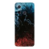 Kılıfland Xiaomi Redmi 12C ile Uyumlu Kılıf, Resimli Desenli Baskılı Silikon, Red Blue Black Abstract