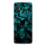 Kılıfland Xiaomi Redmi 12c ile Uyumlu Kılıf, Resimli Desenli Baskılı Silikon, Turkuaz Siyah Geometrik Desen