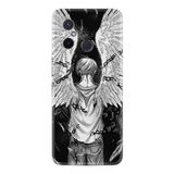 Kılıfland Xiaomi Redmi 12c ile Uyumlu Kılıf, Resimli Desenli Silikon, Platinium Series Angel, Siyah Beyaz
