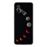 Kılıfland Xiaomi Redmi 12c ile Uyumlu Kılıf, Resimli Desenli Silikon, Platinium Series, Ay Evreleri, Siyah