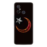 Kılıfland Xiaomi Redmi 12C ile Uyumlu Kılıf, Resimli Desenli Silikon, Platinium Series, Ay Yıldız, Siyah