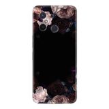 Kılıfland Xiaomi Redmi 12C ile Uyumlu Kılıf, Resimli Desenli Silikon, Platinium Series, Dark Flowers, Siyah