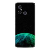 Kılıfland Xiaomi Redmi 12C ile Uyumlu Kılıf, Resimli Desenli Silikon, Platinium Series, Green World, Siyah-Yeşil