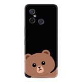 Kılıfland Xiaomi Redmi 12C ile Uyumlu Kılıf, Resimli Desenli Silikon, Platinium Series, Hello Bear, Siyah