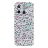 Kılıfland Xiaomi Redmi 12c ile Uyumlu Kılıf, Resimli Desenli, Silikon, Platinium Series, I Love You, Pembe-Mint