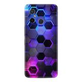 Kılıfland Xiaomi Redmi 12C ile Uyumlu Kılıf, Resimli Desenli Silikon, Platinium Series, Petek Motifi, Mavi-Mor