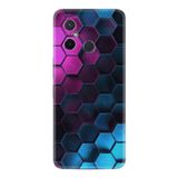 Kılıfland Xiaomi Redmi 12c ile Uyumlu Kılıf, Resimli Desenli Silikon, Platinium Series, Petek Motifi, Mavi-Pembe-Siyah