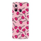 Kılıfland Xiaomi Redmi 12c ile Uyumlu Kılıf, Silikon, Desenli Baskılı, Heart Lollipop, Pembe