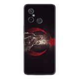 Kılıfland Xiaomi Redmi 12C ile Uyumlu Kılıf, Silikon, Kurt ve Ay Yıldız Desenli, Siyah