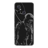 Kılıfland Xiaomi Redmi 12C ile Uyumlu Silikon Kılıf, Astronot Deseni, Siyah