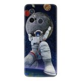 Kılıfland Xiaomi Redmi 12c ile Uyumlu Silikon Kılıf, Astronot ve Dünya Deseni