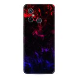 Kılıfland Xiaomi Redmi 12C ile Uyumlu Silikon Kılıf, Desen Özel Seri, Blue Red Fire, Siyah