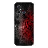 Kılıfland Xiaomi Redmi 12c ile Uyumlu Silikon Kılıf, Desen Özel Seri, Color Wolf, Siyah-Kırmızı