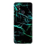 Kılıfland Xiaomi Redmi 12C ile Uyumlu Silikon Kılıf, Desen Özel Seri, Green Thunder, Siyah