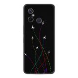 Kılıfland Xiaomi Redmi 12c ile Uyumlu Silikon Kılıf, Desen Özel Seri Line Planet, Siyah