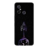 Kılıfland Xiaomi Redmi 12c ile Uyumlu Silikon Kılıf, Desen Özel Seri Master Space, Siyah