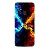 Kılıfland Xiaomi Redmi 12c ile Uyumlu Silikon Kılıf, Desen Özel Seri, Red Blue Leon, Renkli