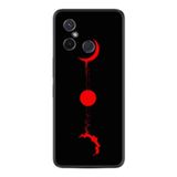 Kılıfland Xiaomi Redmi 12c ile Uyumlu Silikon Kılıf, Desen Özel Seri Red Moon, Siyah