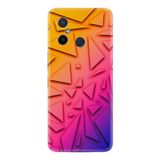 Kılıfland Xiaomi Redmi 12c ile Uyumlu Silikon Kılıf, Desen Özel Seri Üçgenler, Gradient Sarı-Pembe-Mor