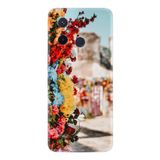 Kılıfland Xiaomi Redmi 12c ile Uyumlu Silikon Kılıf, Gerçek Çiçekler Desen, Renkli