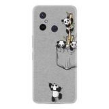 Kılıfland Xiaomi Redmi 12C ile Uyumlu Silikon Kılıf, Panda Desen, Gri