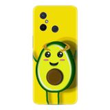 Kılıfland Xiaomi Redmi 12c ile Uyumlu Silikon Kılıf, Platinium Series, Sevimli Avokado Desenli, Sarı